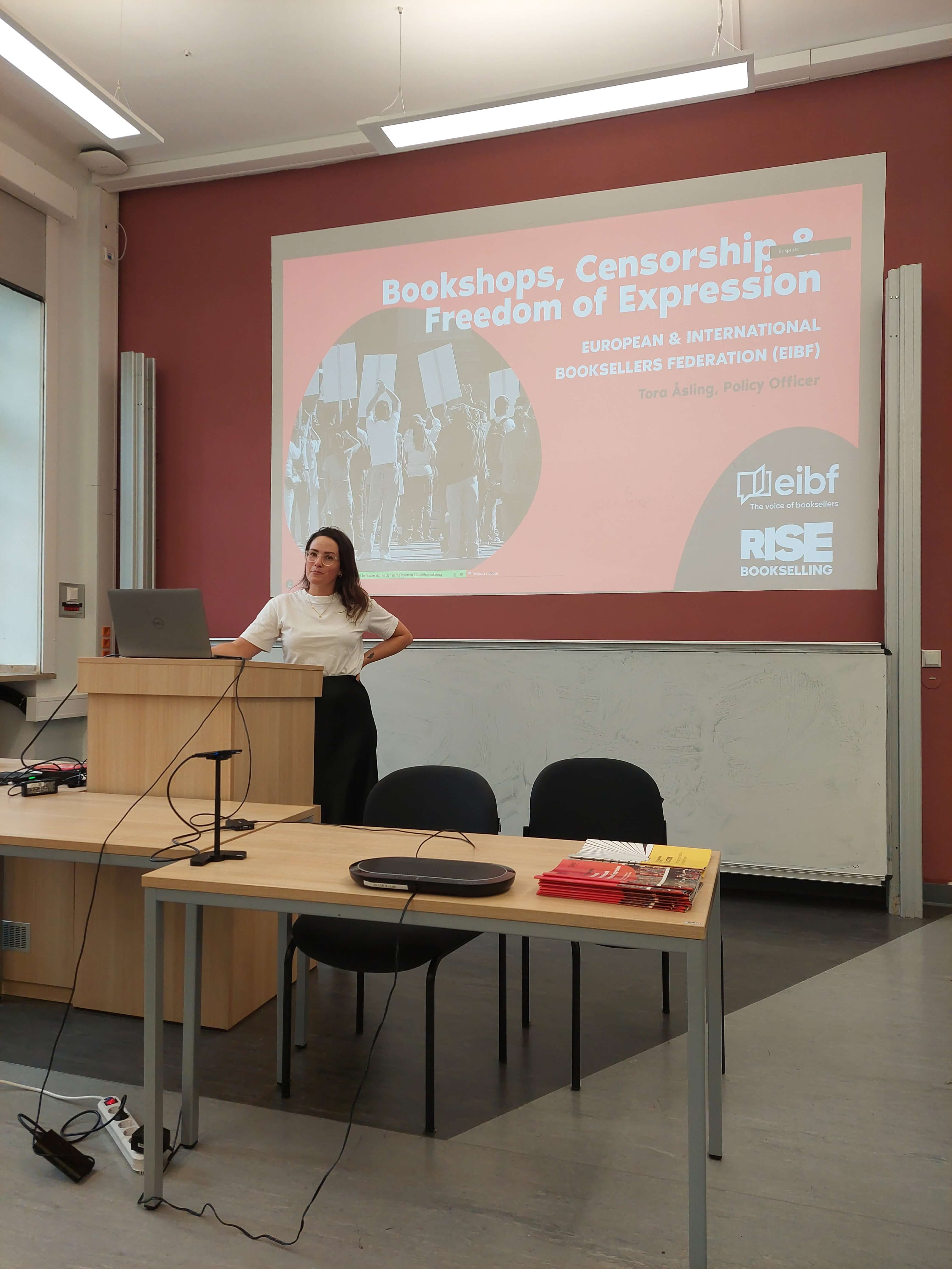 EIBF Policy Officer, Tora Asling presenting